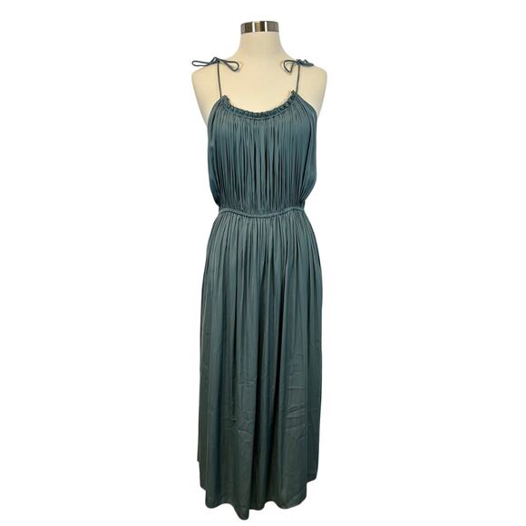 Modern Citizen Aileen Tie Shoulder Pleated Midi Dress Slate Blue Women’s Size S - Picture 4 of 13